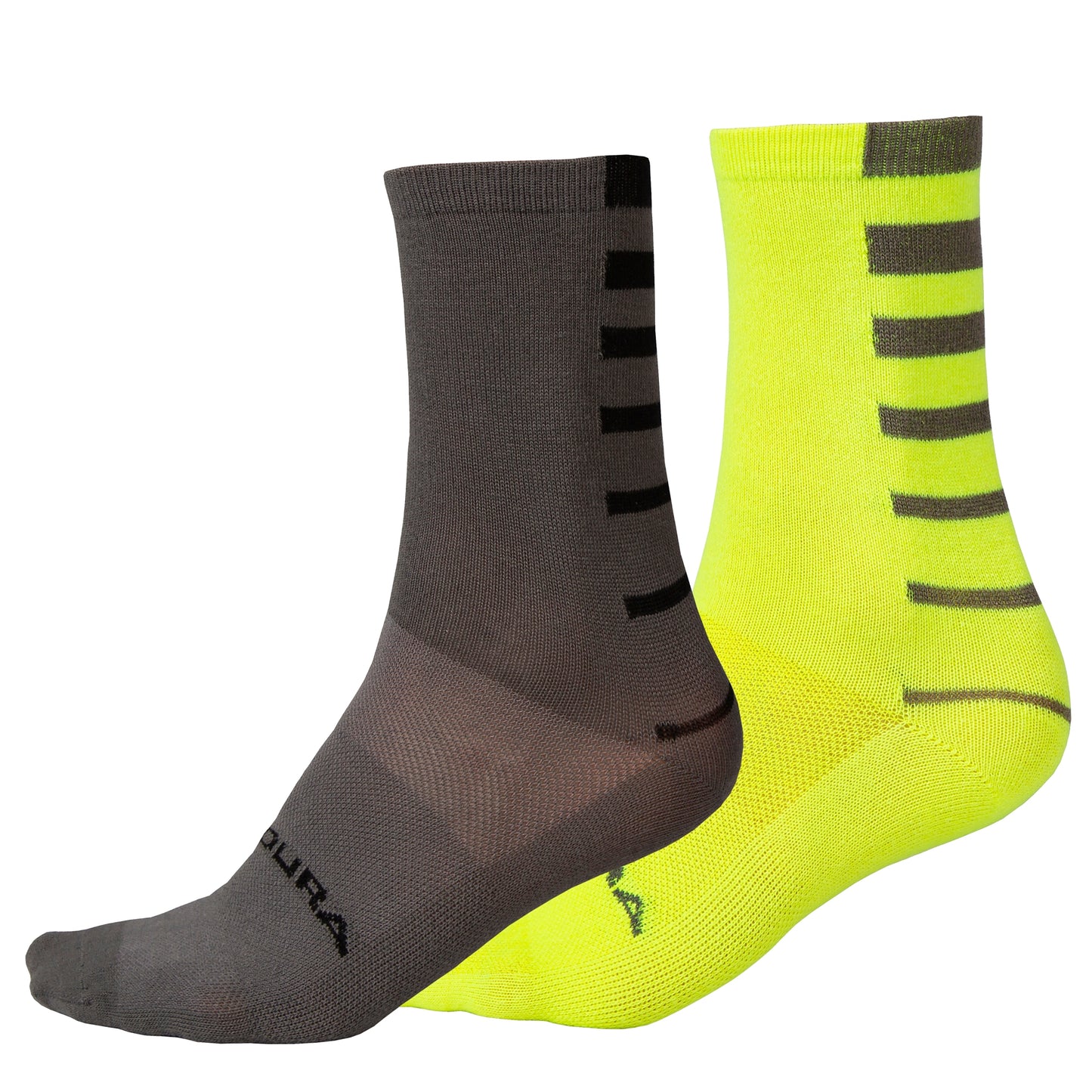 ENDURA COOLMAX STRIPE Socken 2 Paar Gelb/Grau