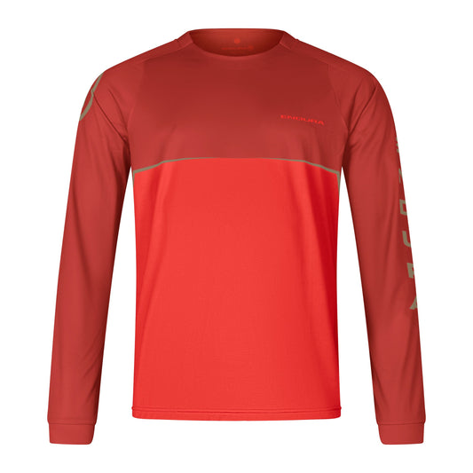 Maillot ENDURA CORE PRINTED Manches Longues Rouge 2025