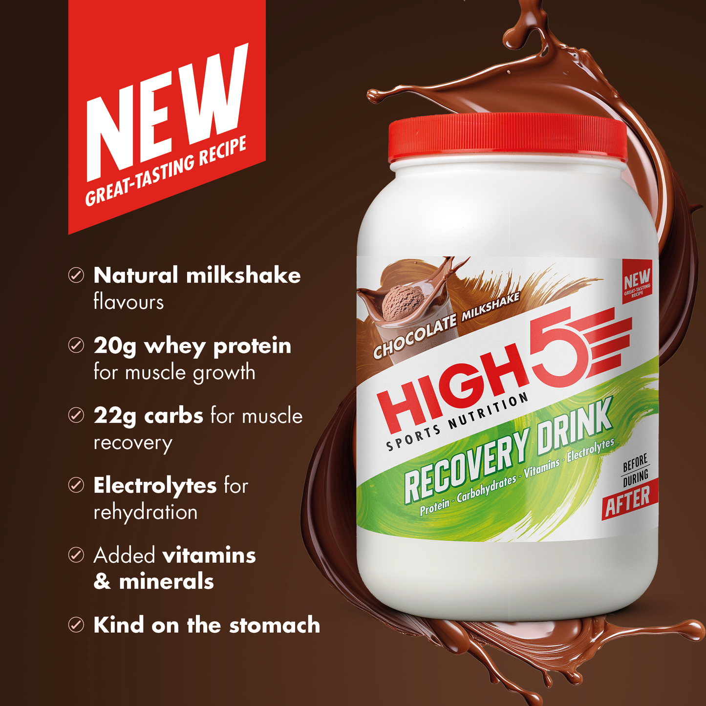 Erholungsgetränk HIGH5 RECOVERY DRINK (450g) Chocolate Milkshake