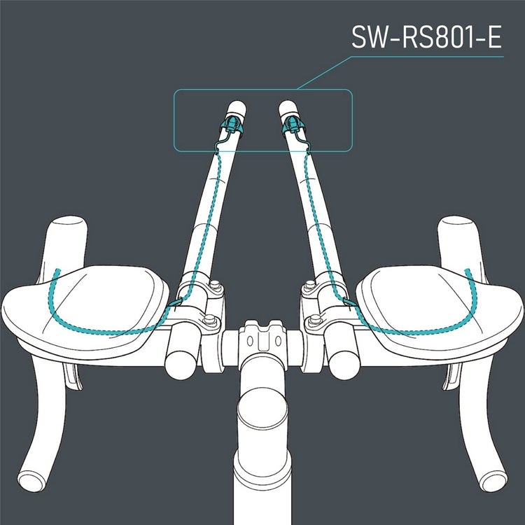 Satelliten-Steuerungspaar SHIMANO SW-RS801-E Langes Kabel für TT/Triathlon (740mm) 12-fach