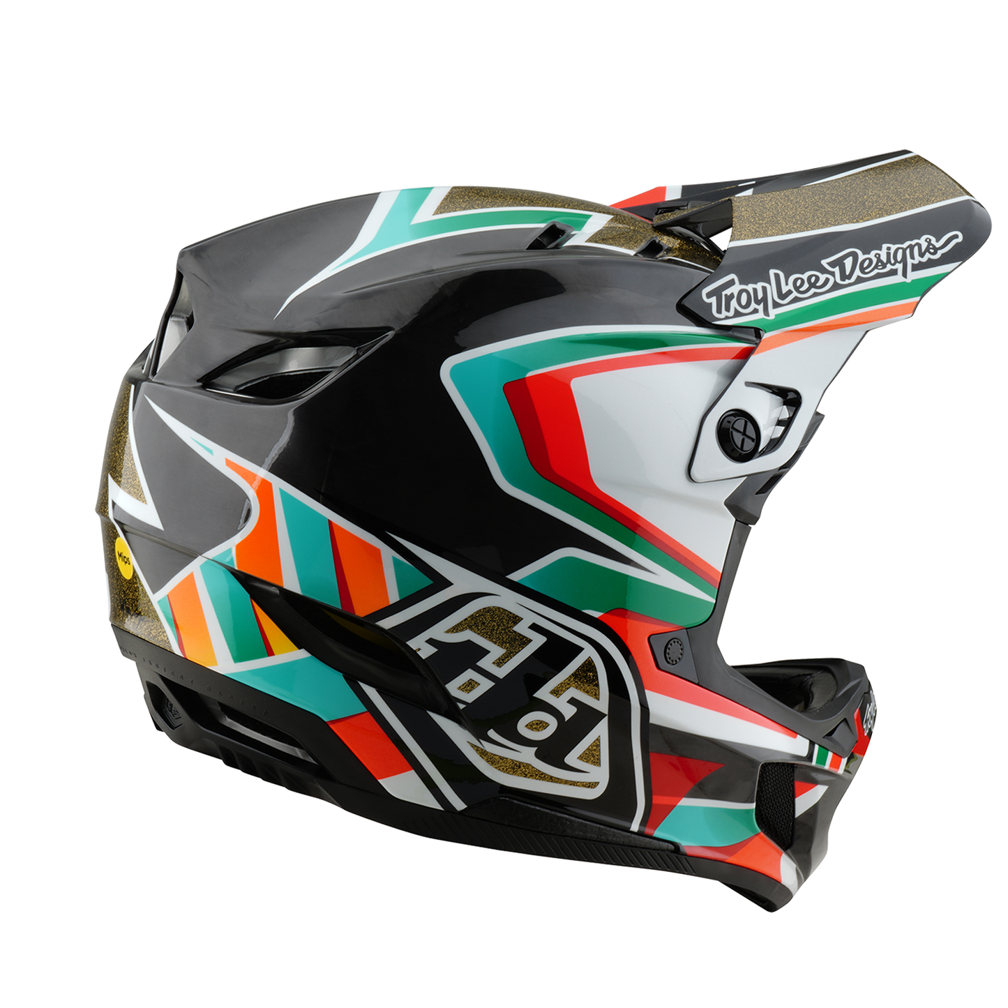 MTB-Helm TROY LEE DESIGNS D4 CARBON MIPS FRAMES Schwarz/Gold