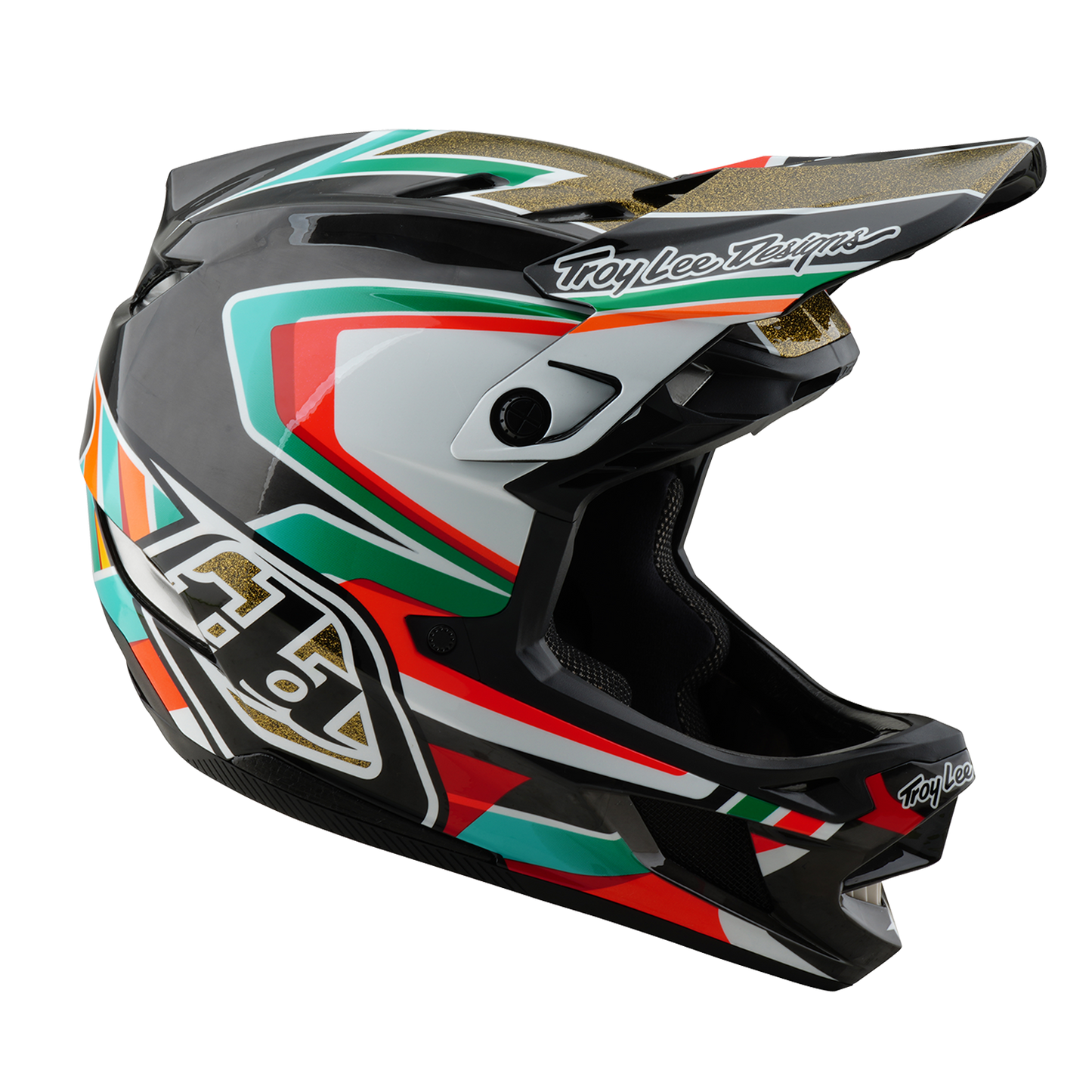 MTB-Helm TROY LEE DESIGNS D4 CARBON MIPS FRAMES Schwarz/Gold