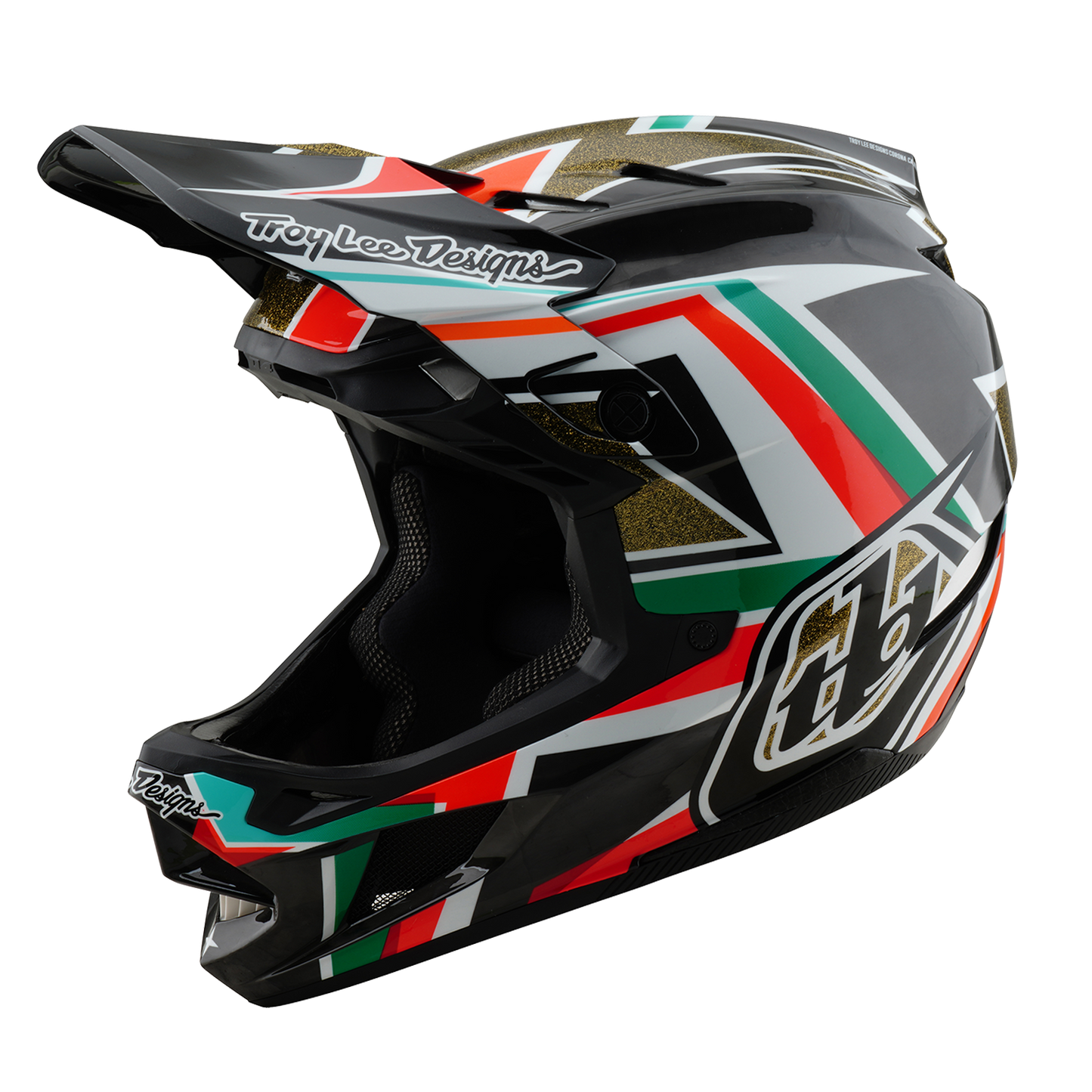 MTB-Helm TROY LEE DESIGNS D4 CARBON MIPS FRAMES Schwarz/Gold