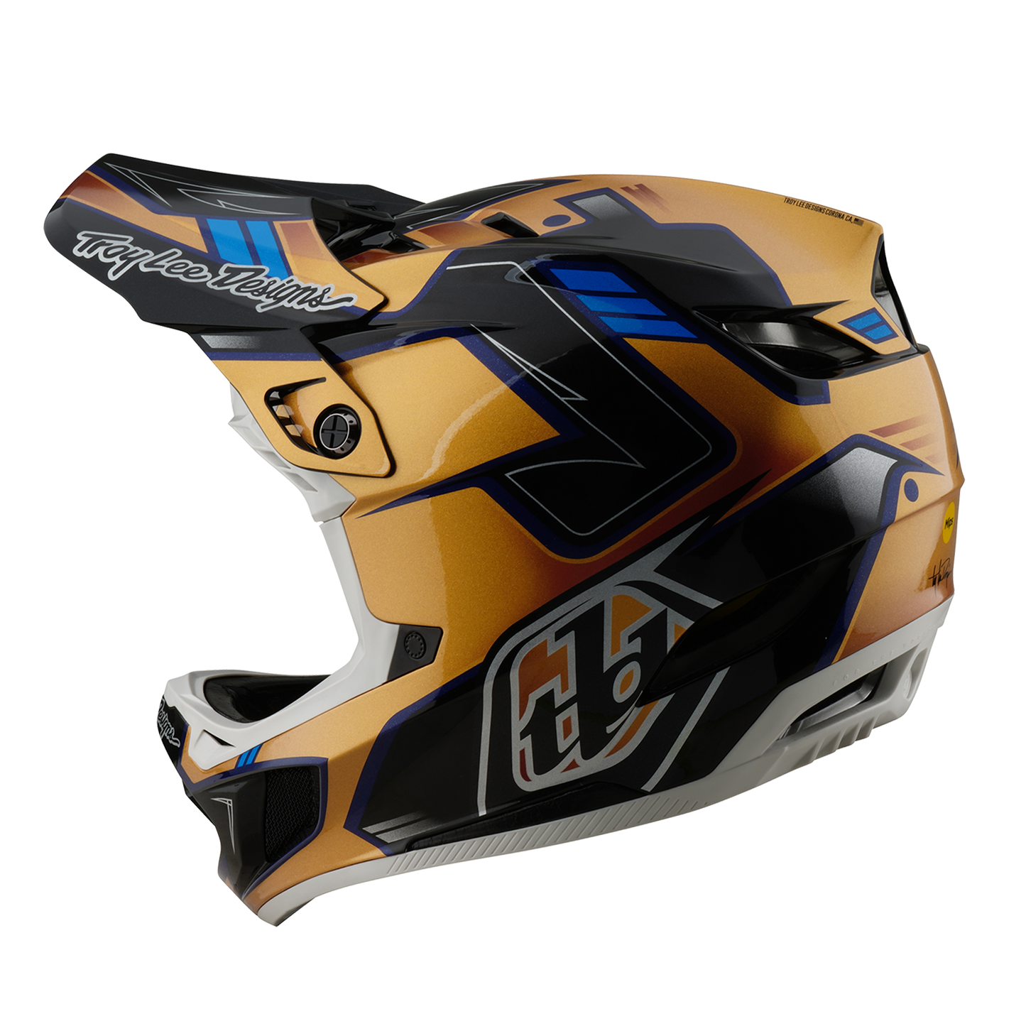 MTB-Helm TROY LEE DESIGNS D4 COMPOSITE MIPS ROYALTY Schwarz/Gold