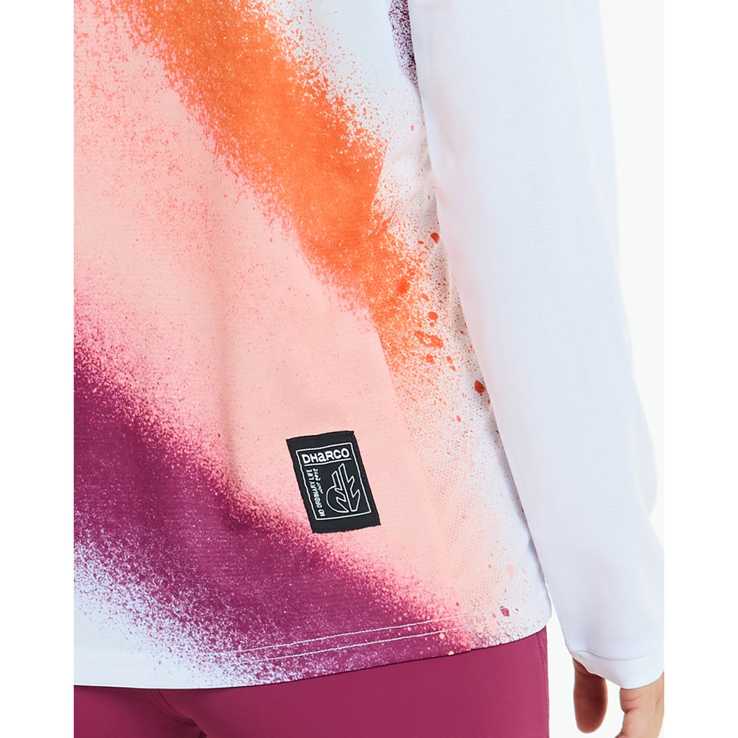Maillot DHARCO GRAVITY FIREBIRD Manches Longues Femme Blanc/Orange