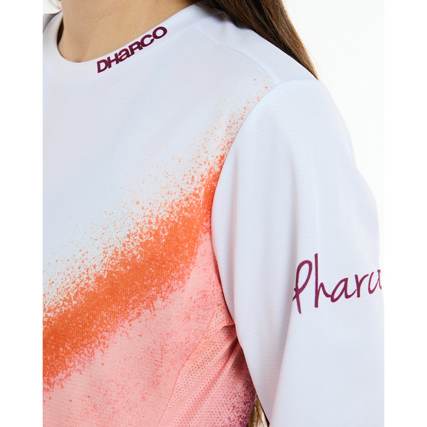 Maillot DHARCO GRAVITY FIREBIRD Manches Longues Femme Blanc/Orange