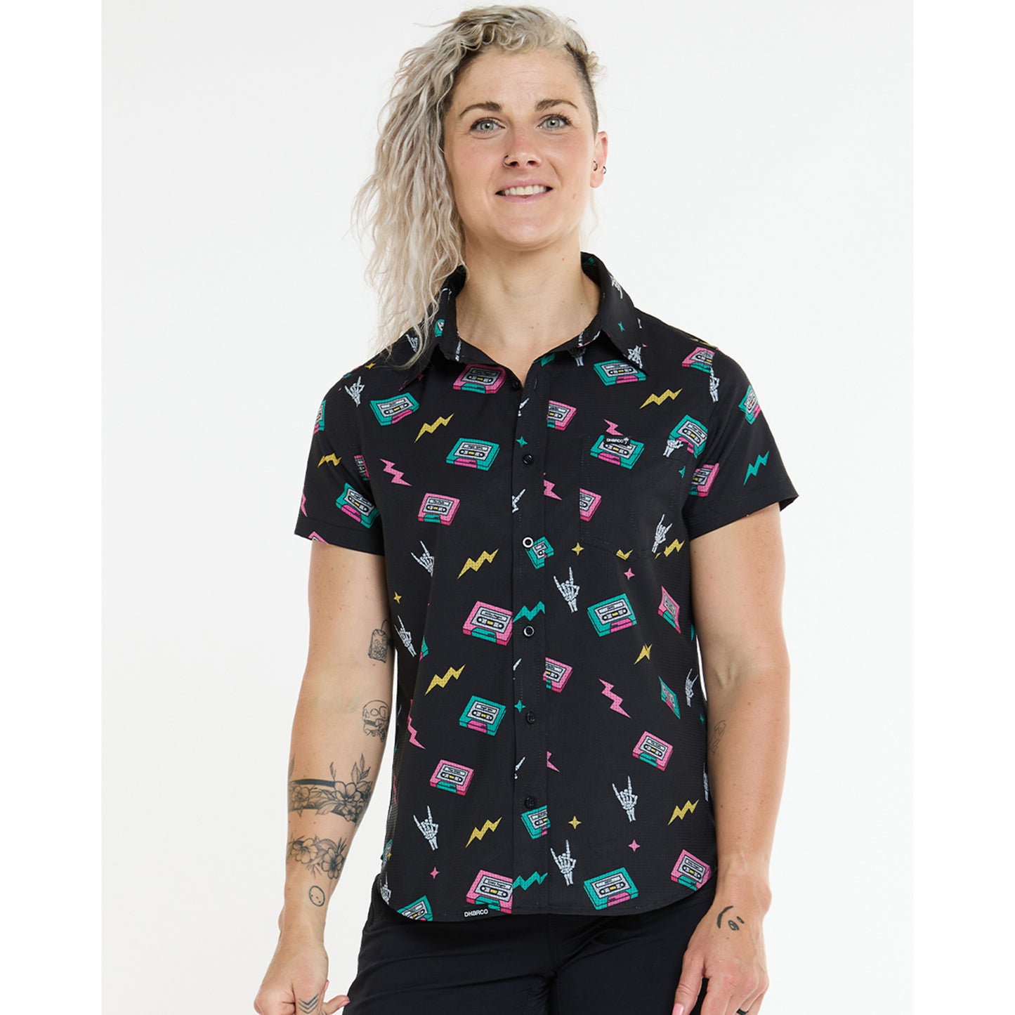 Chemise Technique DHARCO TECH PARTY MIX TAPE Femme Noir
