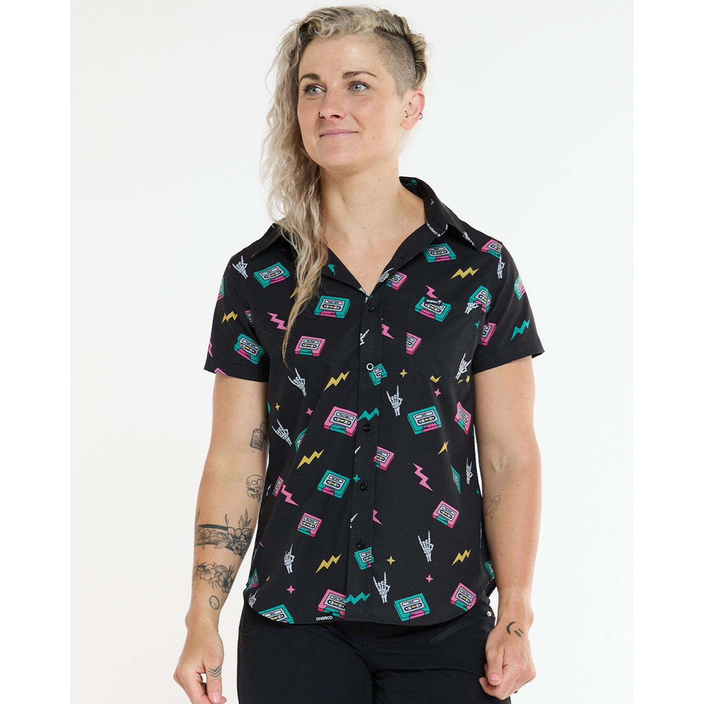 Chemise Technique DHARCO TECH PARTY MIX TAPE Femme Noir