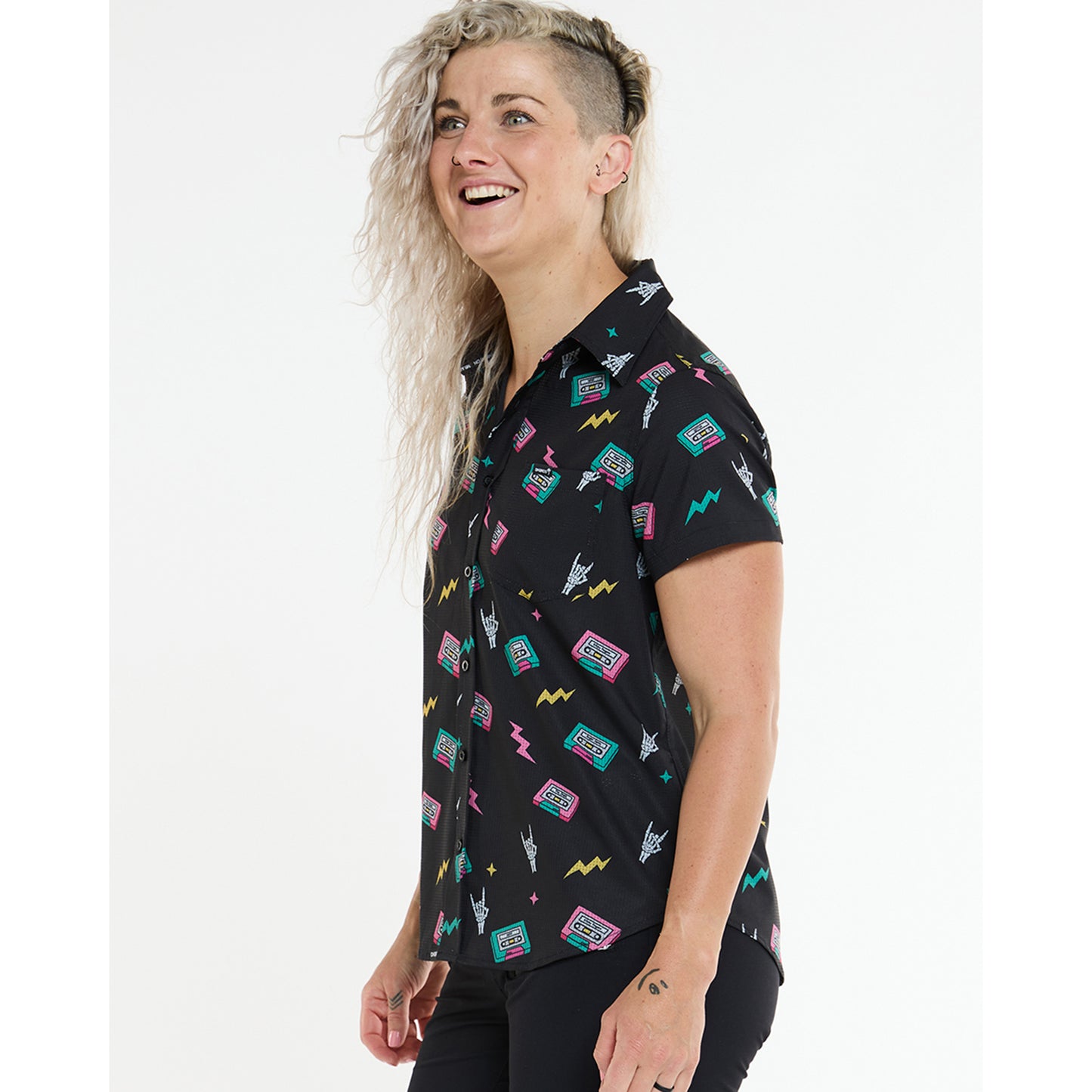 Chemise Technique DHARCO TECH PARTY MIX TAPE Femme Noir