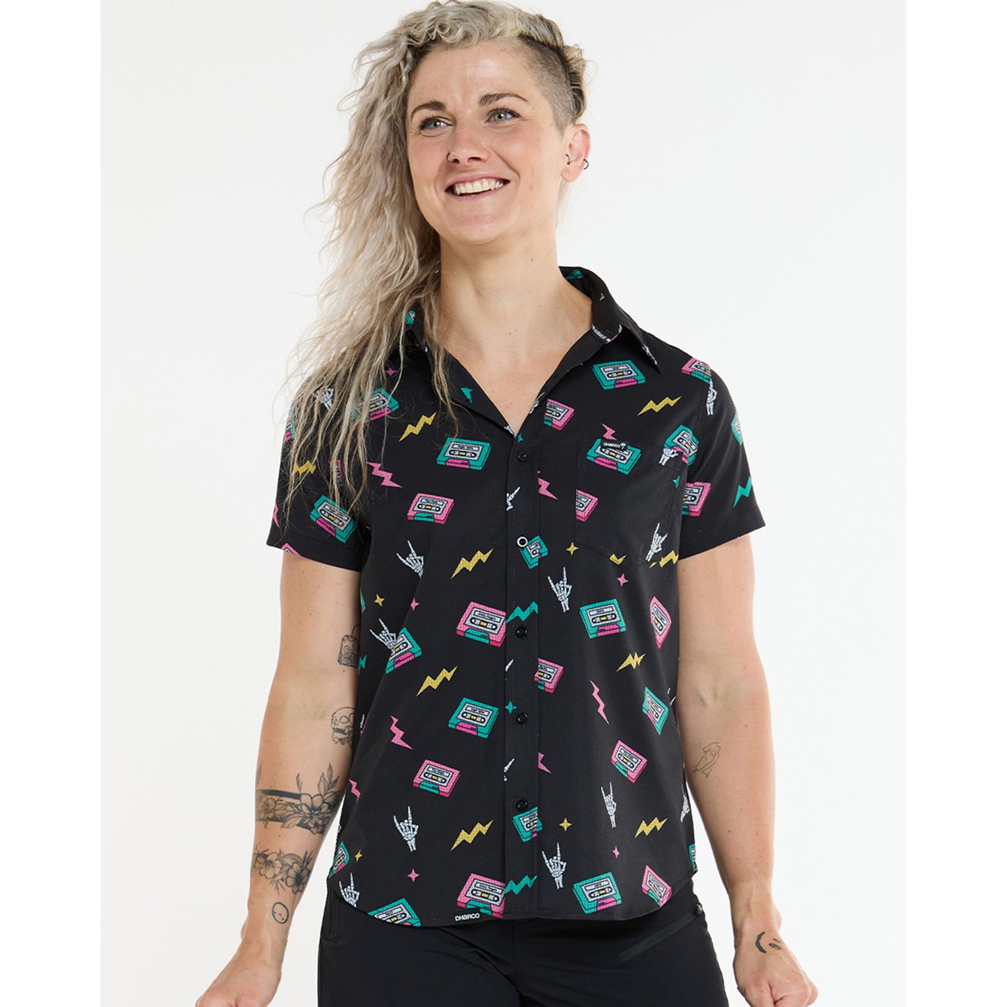 Chemise Technique DHARCO TECH PARTY MIX TAPE Femme Noir