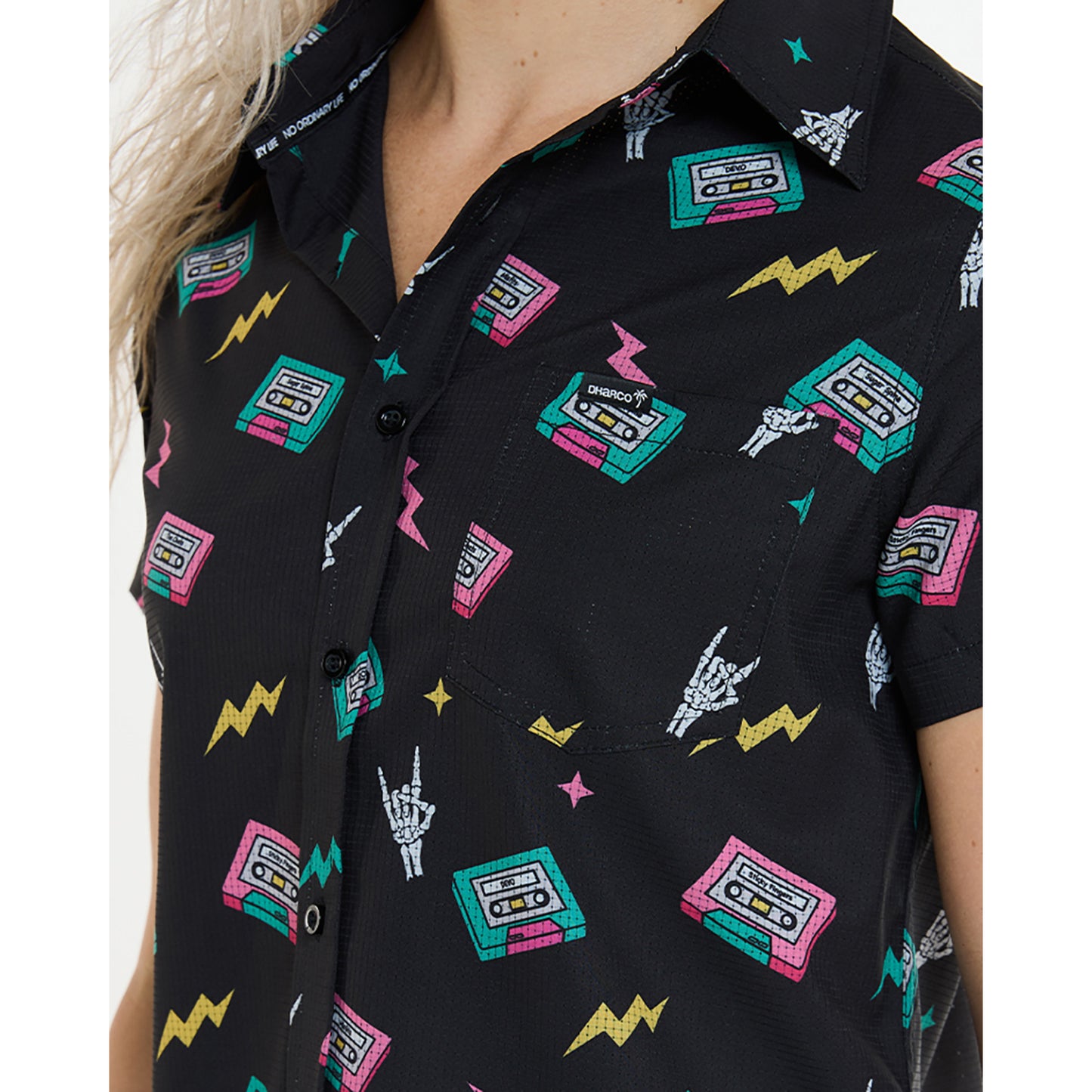 Chemise Technique DHARCO TECH PARTY MIX TAPE Femme Noir