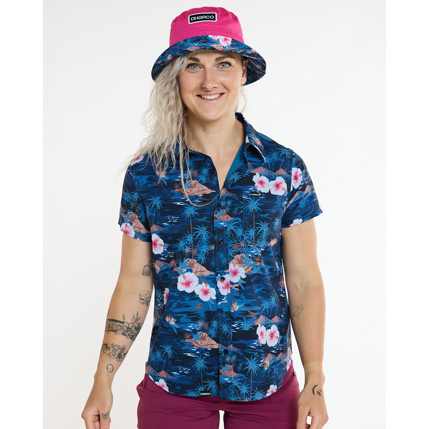 DHARCO TECH PARTY OASIS Damen Technisches Hemd Blau