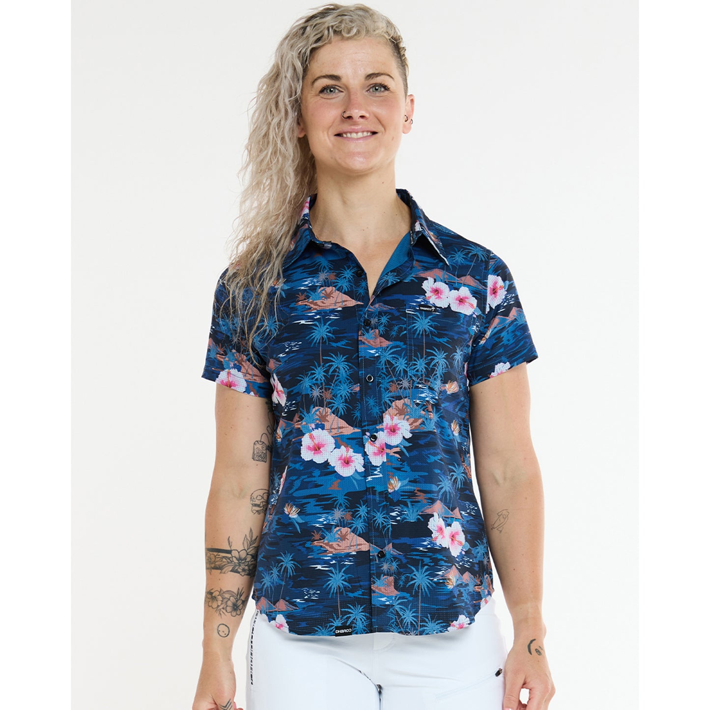 DHARCO TECH PARTY OASIS Damen Technisches Hemd Blau
