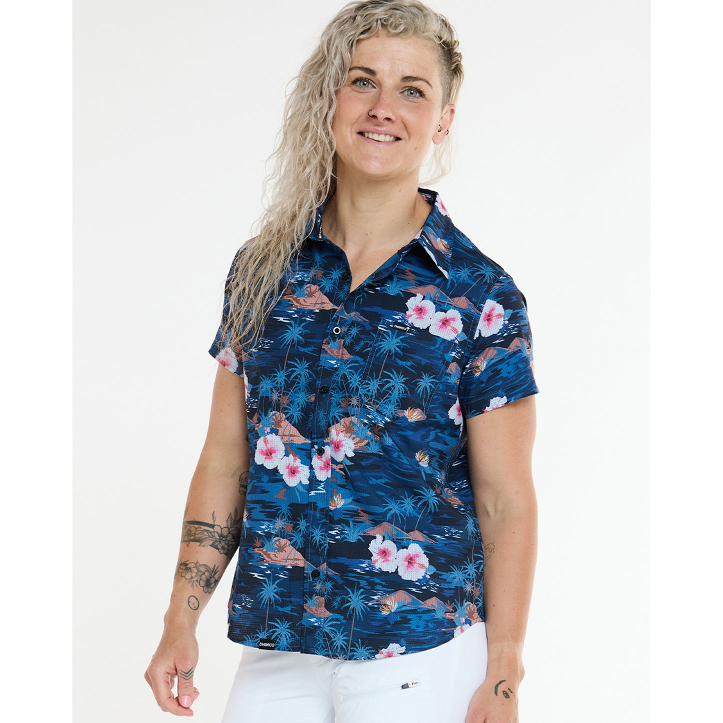 DHARCO TECH PARTY OASIS Damen Technisches Hemd Blau