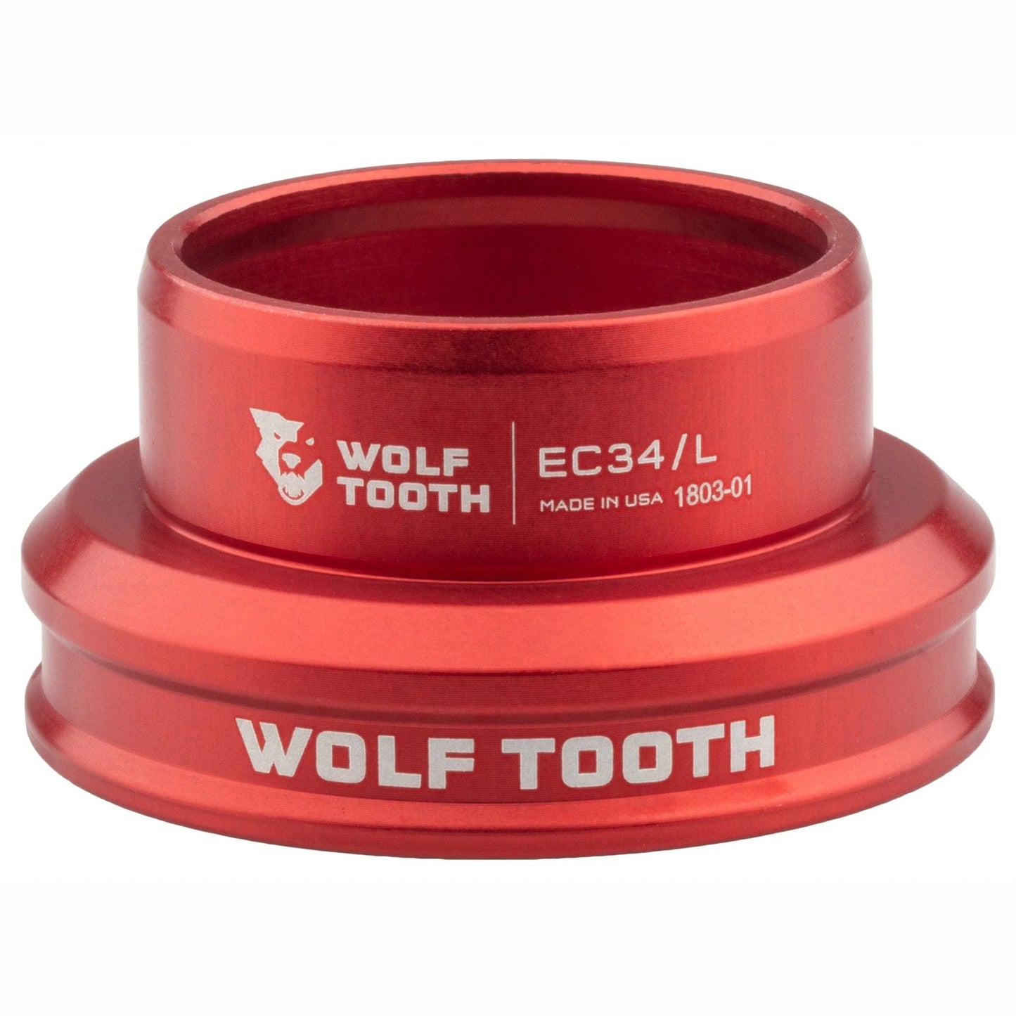 Cuvette Basse pour Jeu de Direction Externe WOLF TOOTH PREMIUM 1"1/8 EC34 Rouge