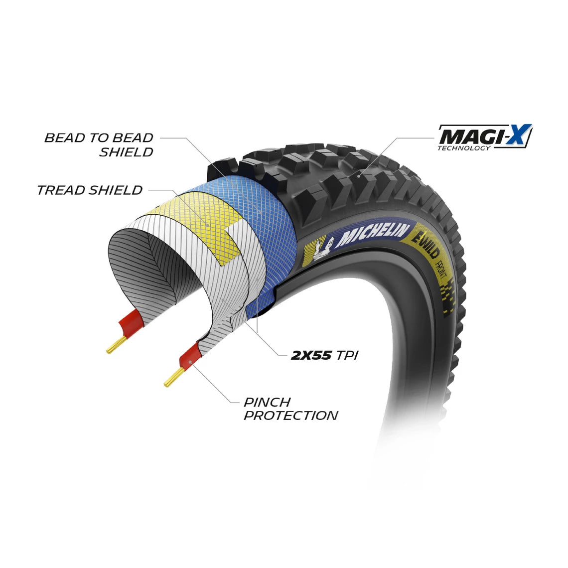 Pneu MICHELIN E-WILD FRONT Racing Line 29x2.60 Tubeless Ready Souple