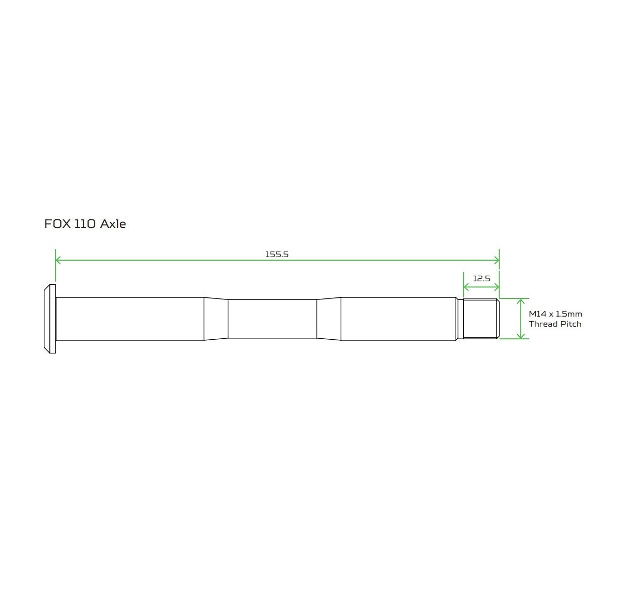 Axe de Roue Avant HOPE pour Fourche FOX 36/38 Fumé