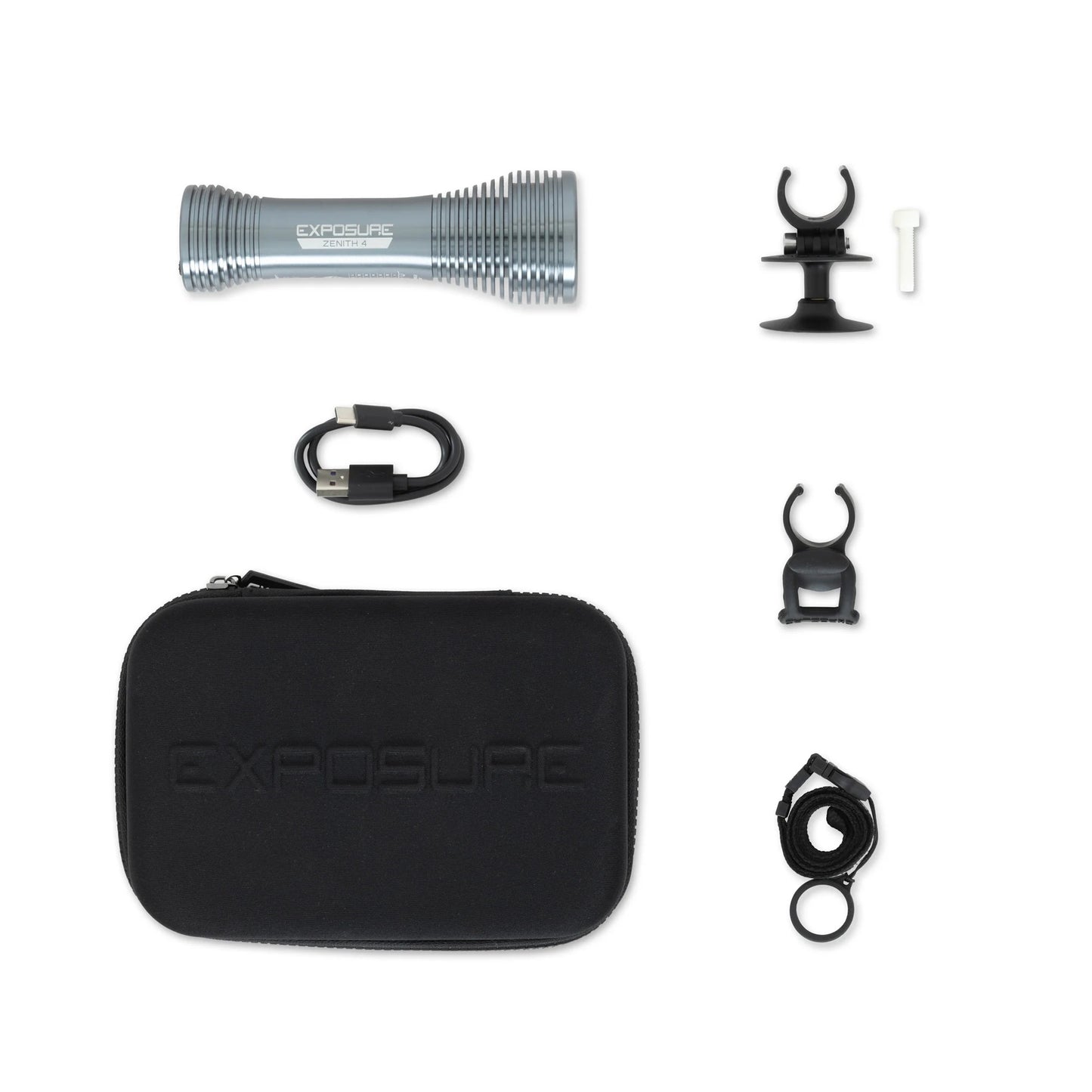 EXPOSURE LIGHTS ZENITH GUN METAL MK4 Vorderlicht mit Helmhalterung