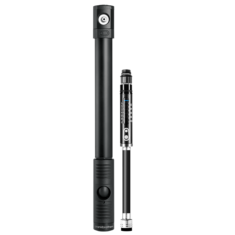 CRANKBROTHERS KLIC HP Handpumpe mit Manometer Midnight Edition