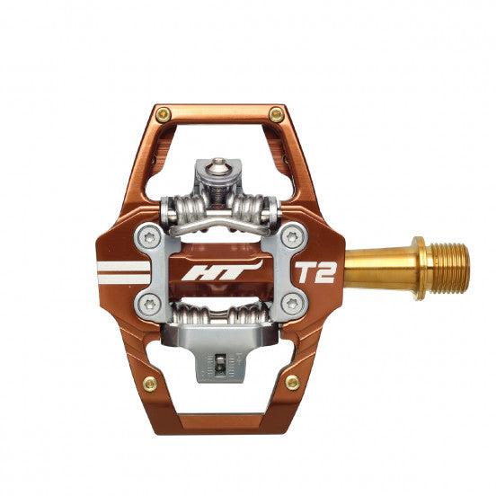 Pédales HT COMPONENTS ENDURO T2T Titane Bronze