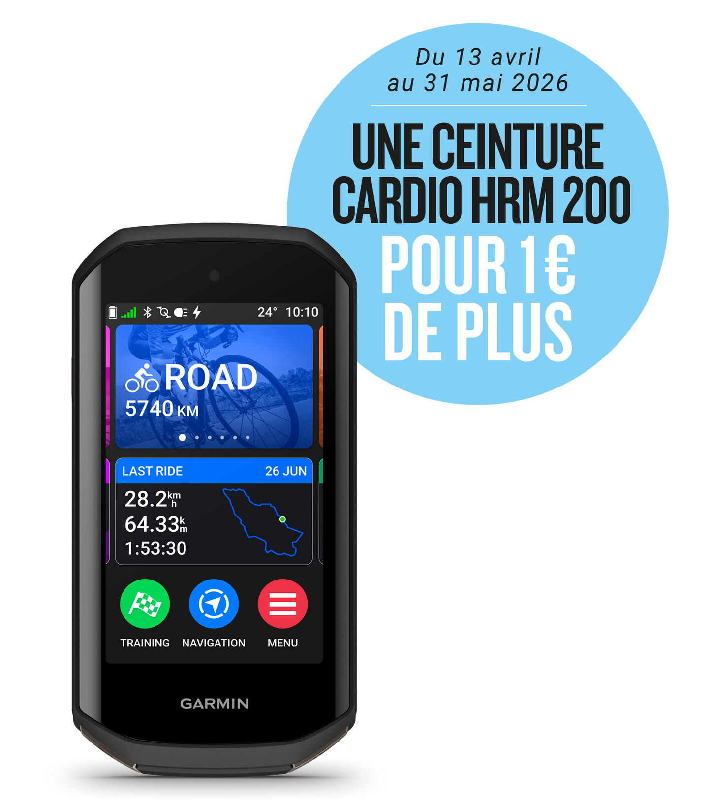 GPS GARMIN EDGE 1050 + Votre Ceinture Cardio GARMIN HRM 200 pour 1€ de plus