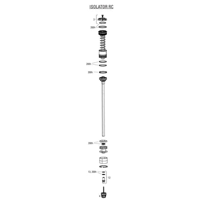Kit Piston Upgrade Isolator RC 3 Positions für Gabel ROCKSHOX DOMAIN 38MM C1+ (2025+)