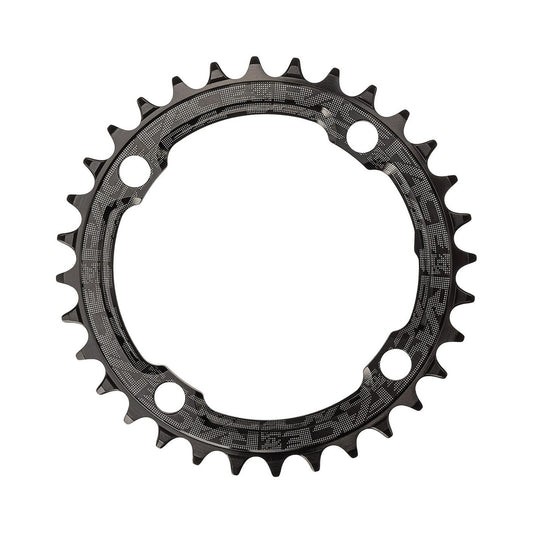 Plateau Mono RACE FACE NARROW WIDE 9/10/11/12V 4 Trous 104mm Noir — vue du plateau sur fond blanc