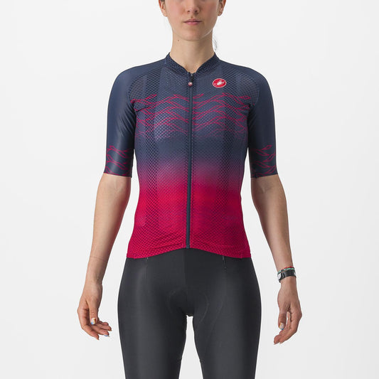 Trikot CASTELLI CLIMBER'S 2.0 W Damen Kurzarm Marine/Rosa