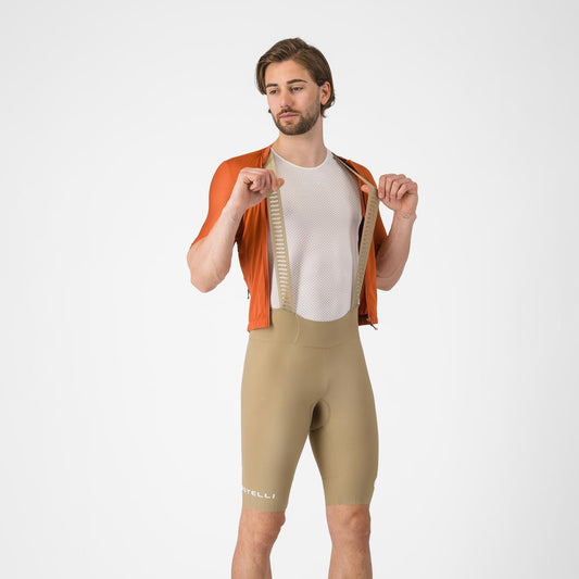 CASTELLI ESPRESSO 2 Kurze Trägerhose Beige Elmwood