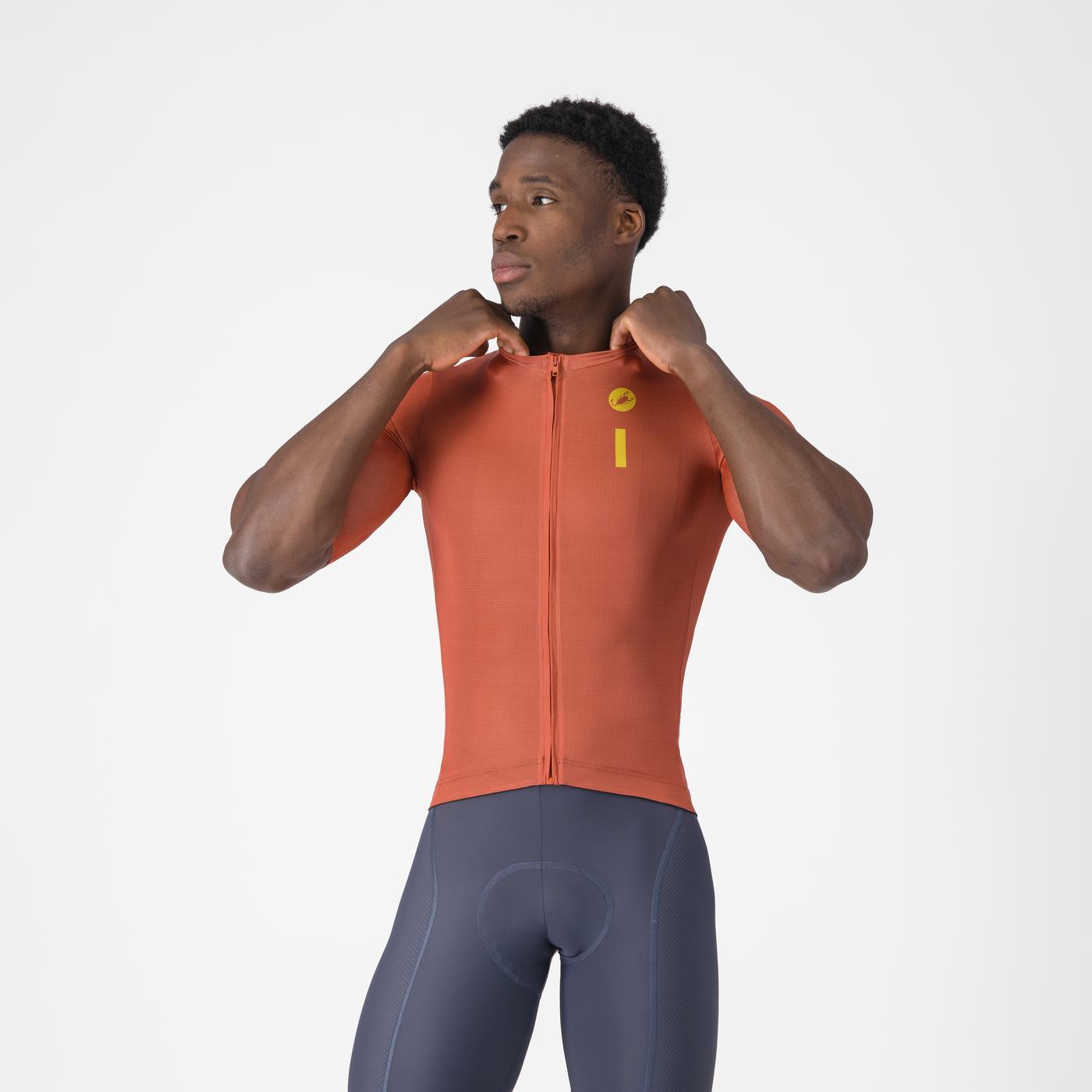 Maillot CASTELLI DRITTONE LOGO Manches Courtes Paprika