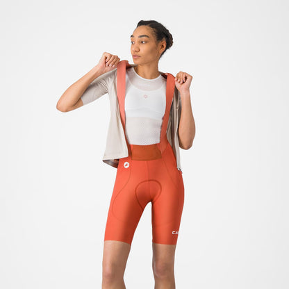 Kurze Trägerhose CASTELLI ESPRESSO 2 W DT Damen Paprika