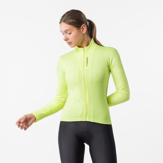Maillot CASTELLI SINERGIA 3 FZ Manches Longues Femme Jaune