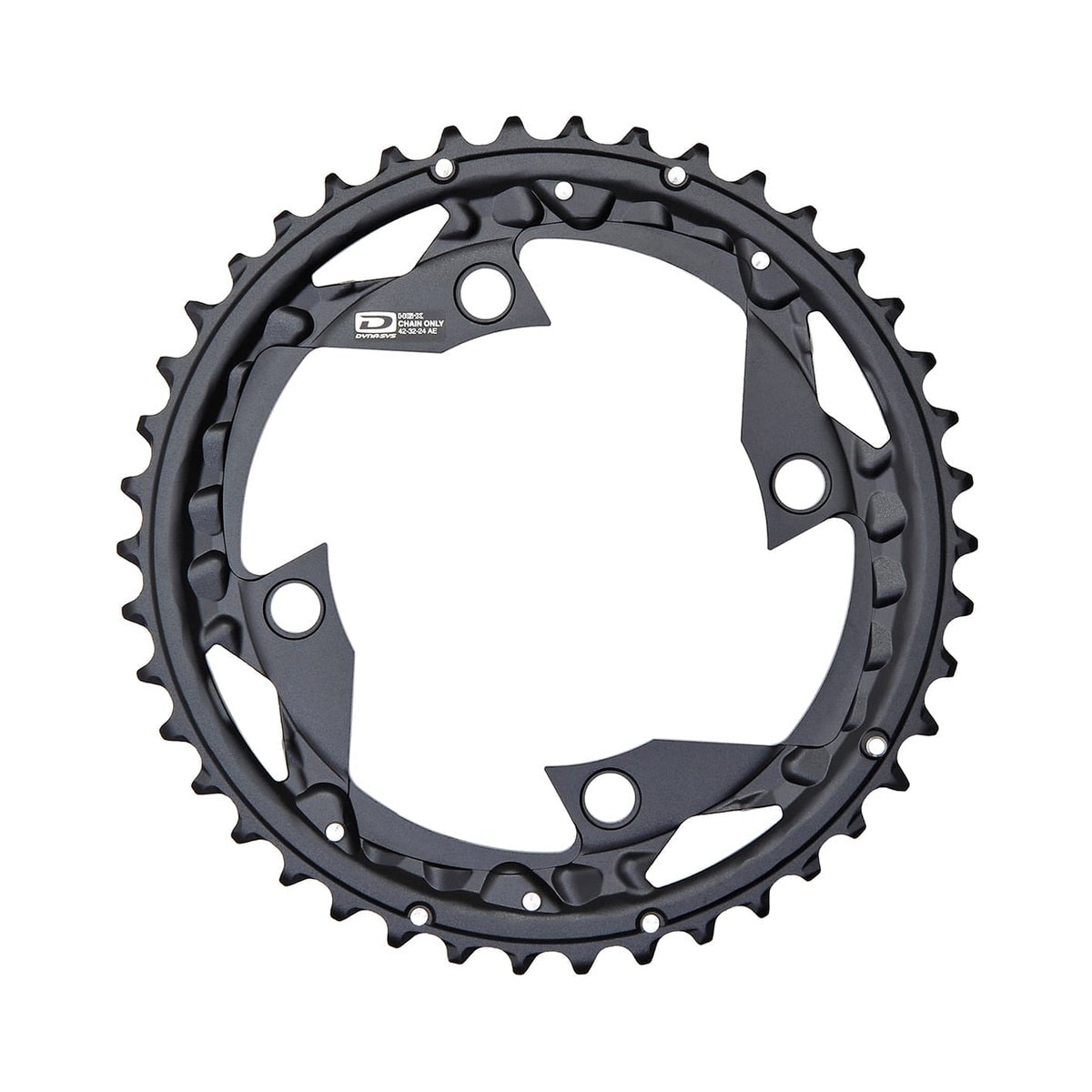 Plateau Extérieur SHIMANO FC-M670/M660/670/780 10V 4 Trous 104mm — vue du plateau sur fond blanc