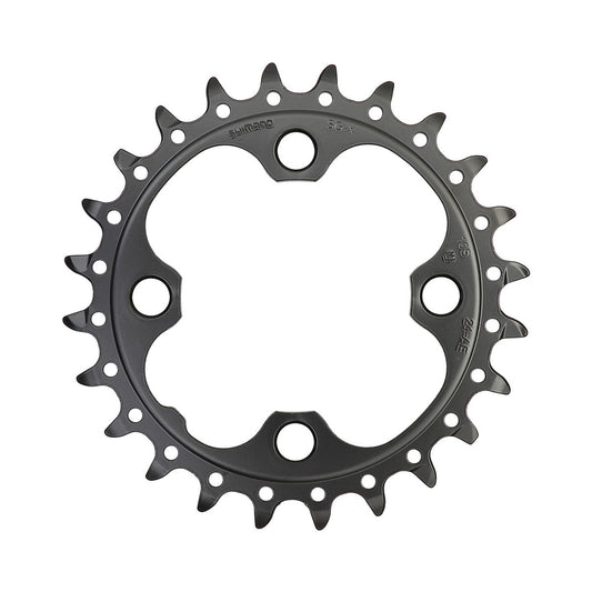 Inneres Kettenblatt SHIMANO SLX M660 9-/10-fach, 4-Loch, 64 mm — Ansicht des Kettenblatts vor weißem Hintergrund