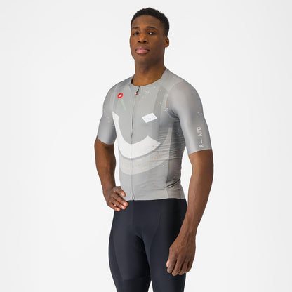 Maillot CASTELLI R-A/D Manches Courtes Muticouleur Gris