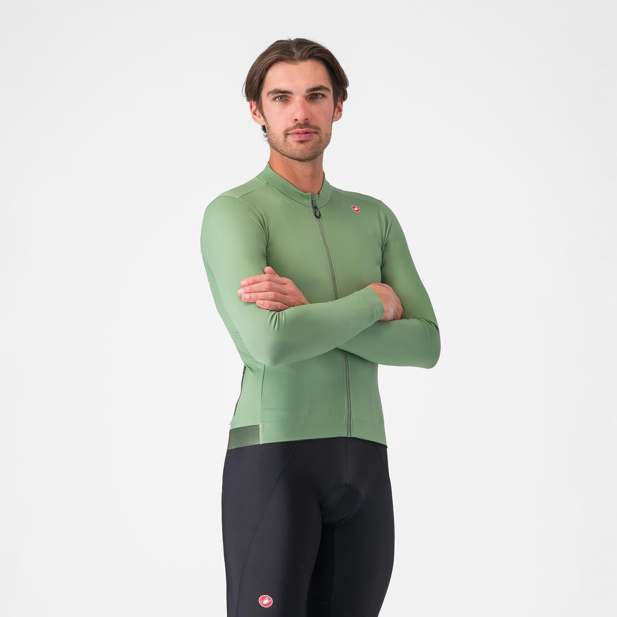 Maillot CASTELLI ESPRESSO THERMAL Manches Longues Peper Vert