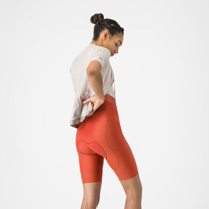 Kurze Trägerhose CASTELLI ESPRESSO 2 W DT Damen Paprika