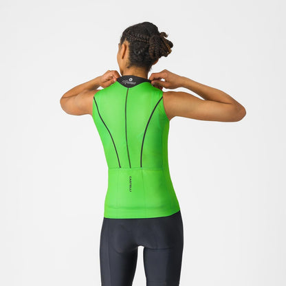 Trikot CASTELLI ANIMA FLOW Damen Ärmellos Grün