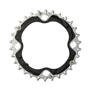 Plateau Intermédiaire SHIMANO SLX M672/XT M782 10V 4 Trous 96mm — vue du plateau sur fond blanc