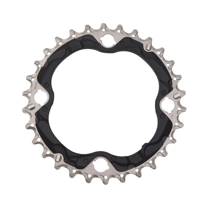 SHIMANO SLX M672 mittleres Kettenblatt, 10-fach, 4-Loch, 96 mm — Ansicht des Kettenblatts vor weißem Hintergrund