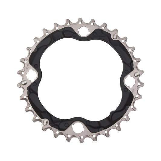 Plateau Intermédiaire SHIMANO SLX M672 10V 4 Trous 96mm — vue du plateau sur fond blanc