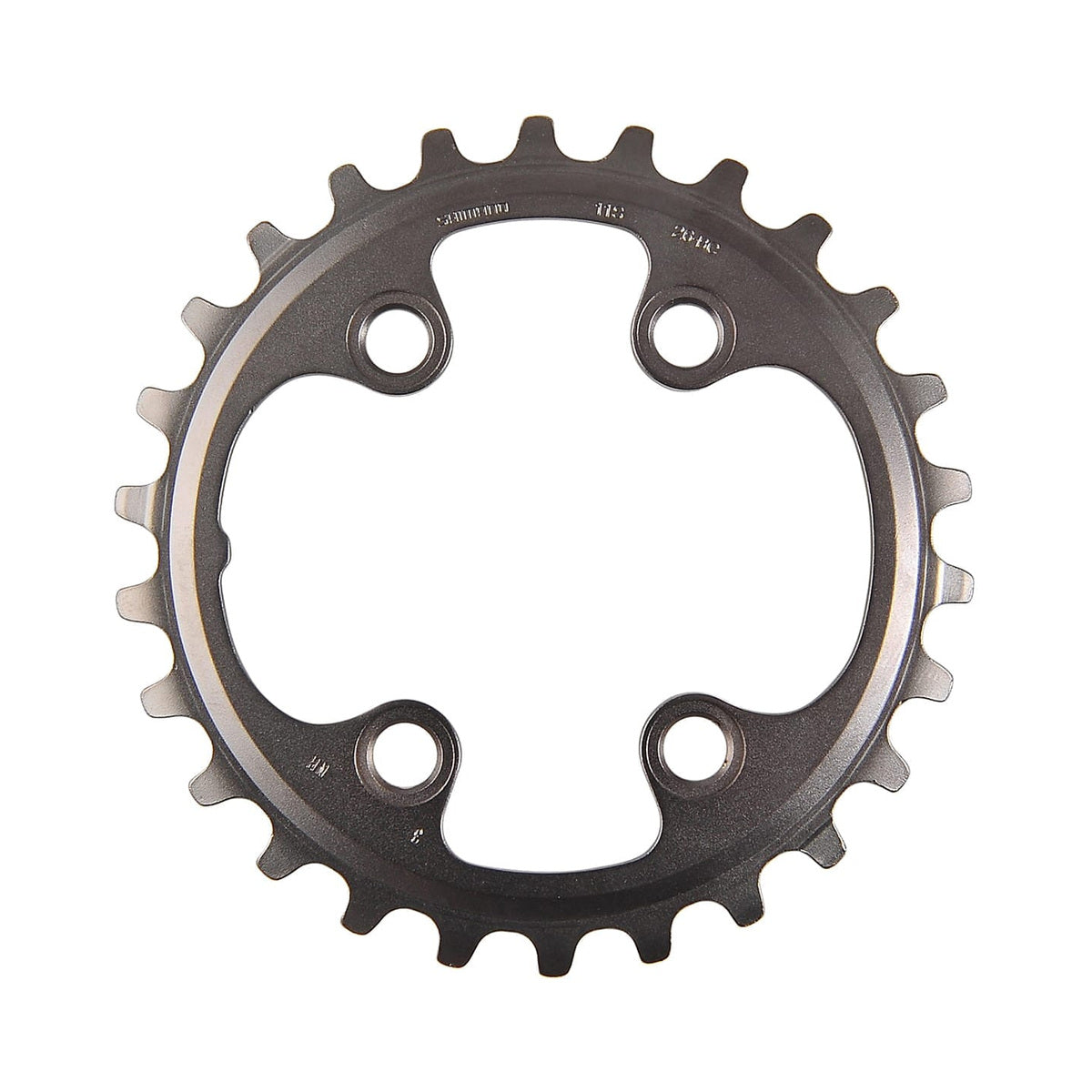 SHIMANO XT M8000 inneres Kettenblatt für Zweifachkurbel, 11-fach, 4-Loch, 64 mm — Ansicht des Kettenblatts vor weißem Hintergrund