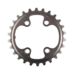 SHIMANO XT M8000 inneres Kettenblatt für Zweifachkurbel, 11-fach, 4-Loch, 64 mm — Ansicht des Kettenblatts vor weißem Hintergrund