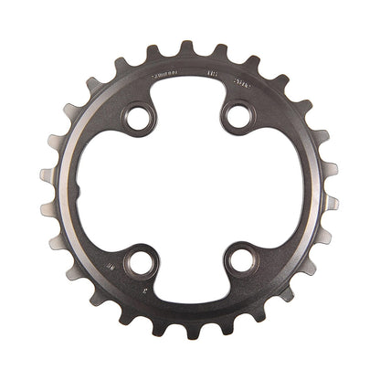 SHIMANO XT M8000 inneres Kettenblatt für Zweifachkurbel, 11-fach, 4-Loch, 64 mm — Ansicht des Kettenblatts vor weißem Hintergrund