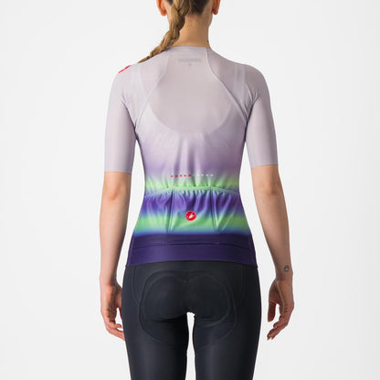 Trikot CASTELLI CLIMBER'S 4.0 W Damen Kurzarm Violett/Grün