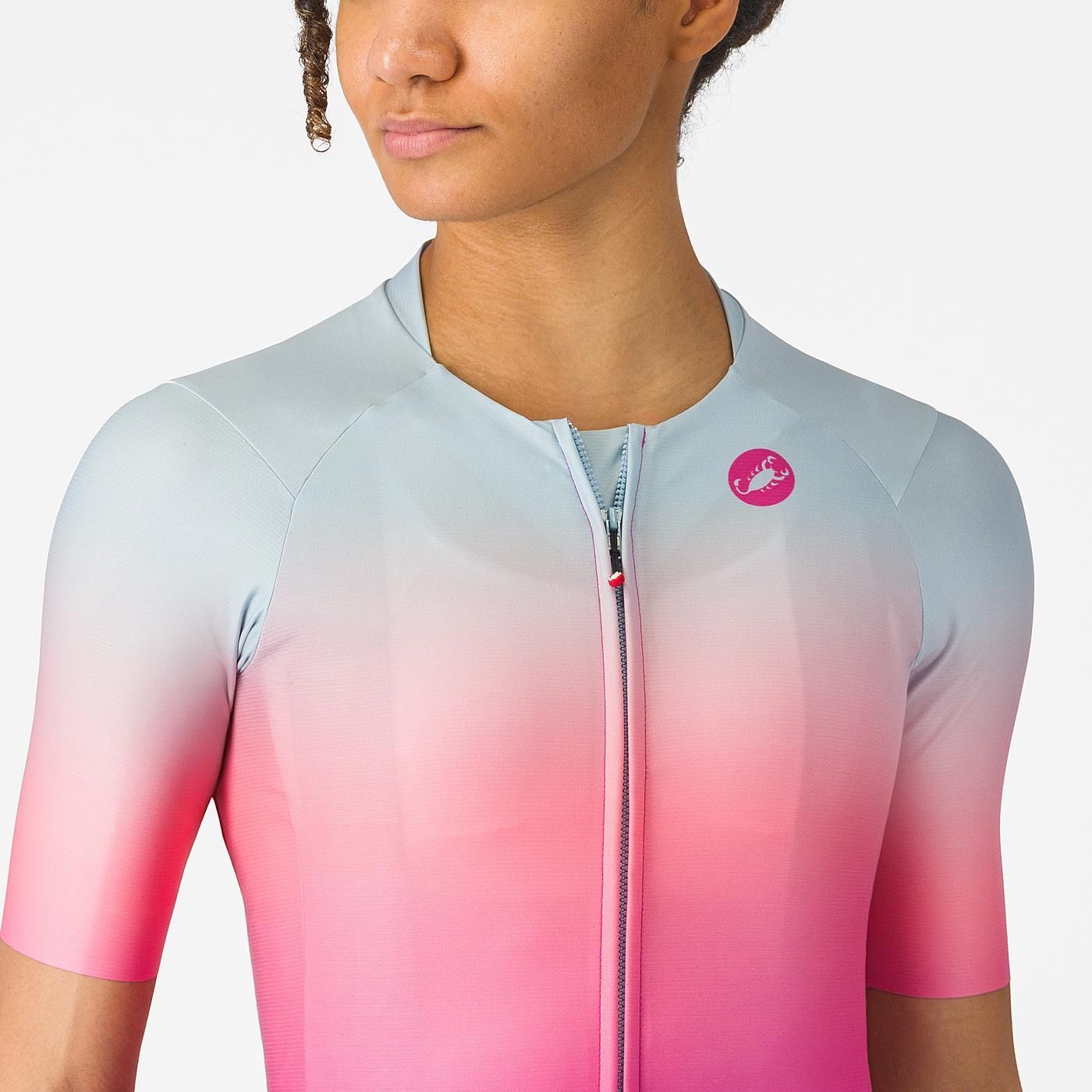 Maillot CASTELLI UPF Femme Manches Courtes Rose