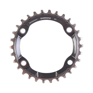 SHIMANO XT M8000 Narrow-Wide-Kettenblatt für Einfachantrieb, 11-fach, 4-Loch, 96 mm — Ansicht des Kettenblatts vor weißem Hintergrund