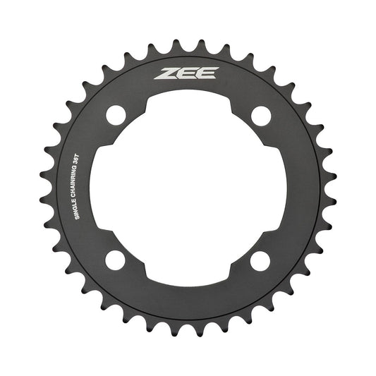 Plateau Mono SHIMANO ZEE M640/M645 10V 4 Trous 104mm — vue du plateau sur fond blanc