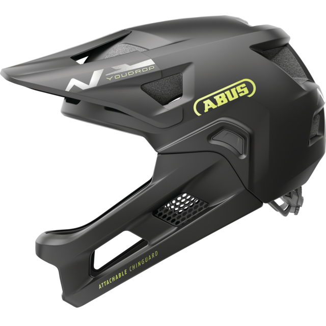 ABUS YOUDROP FF Junior Velvet Mountainbike-Helm, schwarz
