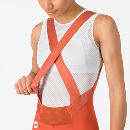 Kurze Trägerhose CASTELLI ESPRESSO 2 W DT Damen Paprika
